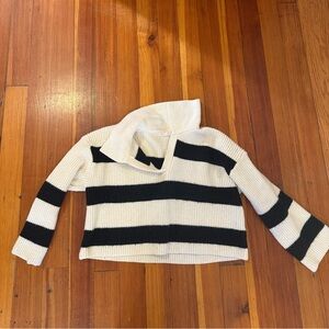 Shop Stevie Classic Black and White Striped Turtleneck Sweater